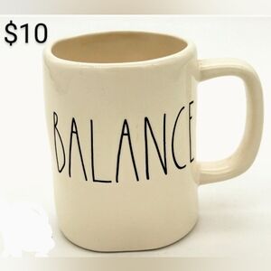 Cream Mug with 'BALANCE' Text